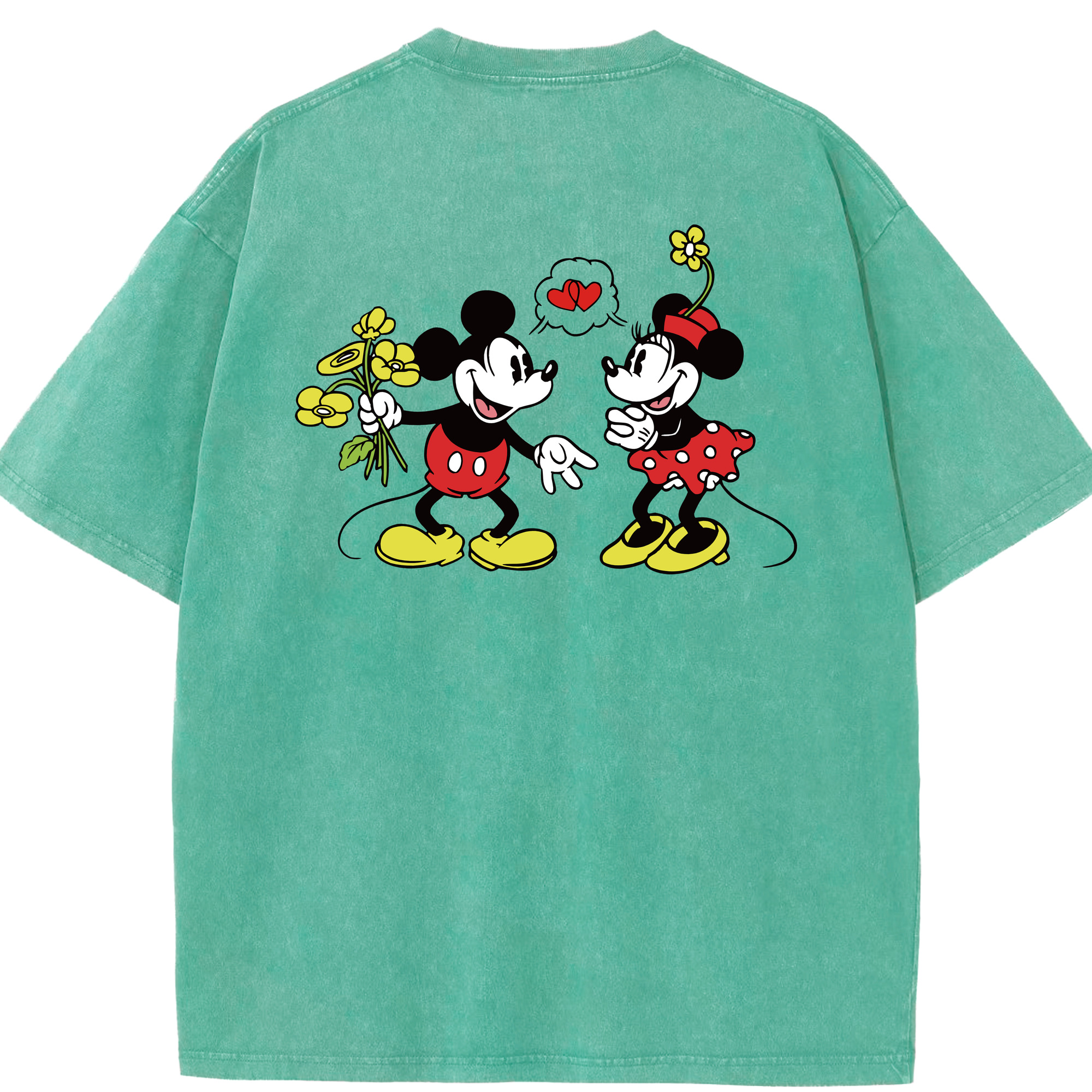 （画像用） ミッキーマウス Mickey Mouse 綿100% ヴィンテージ風 半袖Tシャツ（背面プリント）